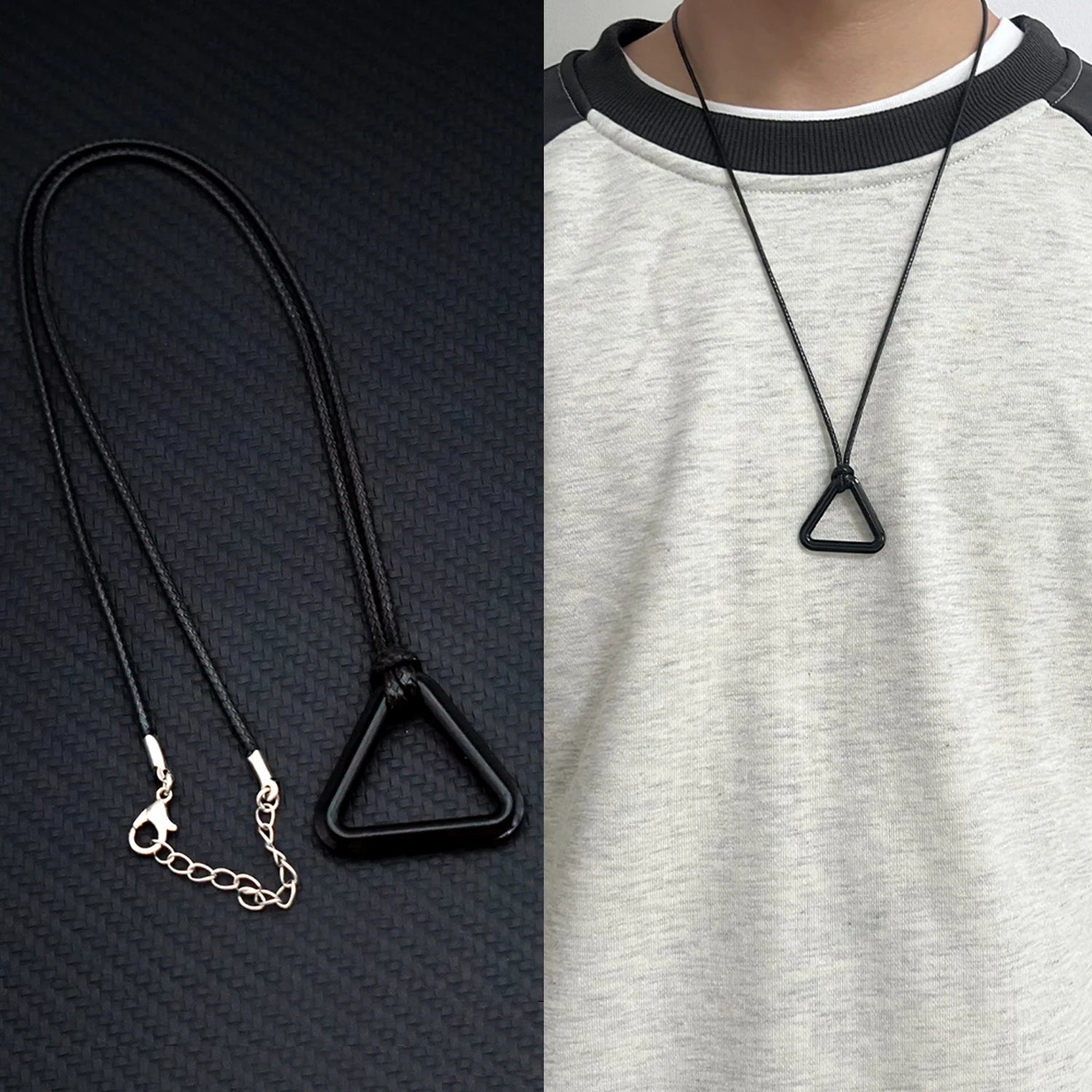 Fashion Anime Necklace Chainsaw Man Pendant Cosplay Jewelry  Accessory Triangular Pull Ring Choker Man Necklace