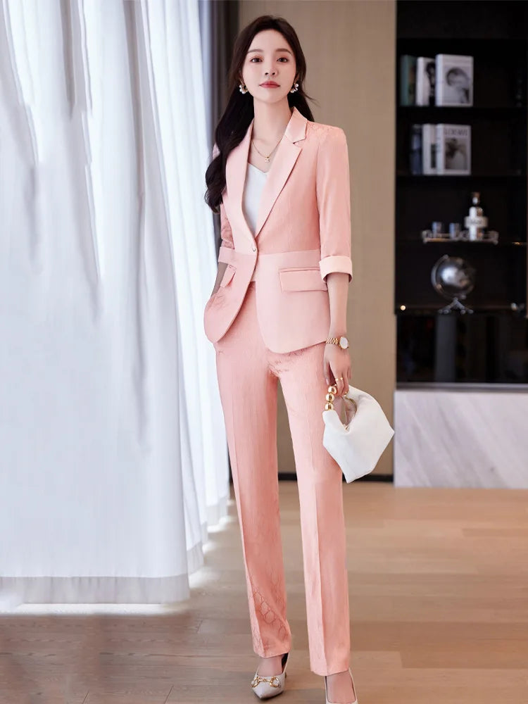 Formal Uniform Designs Pantsuits for Women OL Styles Business Work Wear Blazers Office Ladies Spring Summer Trouers Set