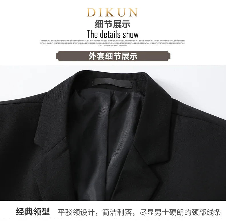 S-7XL Suit (Blazer+vest+pants) Business Dinner Gentleman Slim Gentleman Men British Style Dress Best Man Solid Color Group Suit