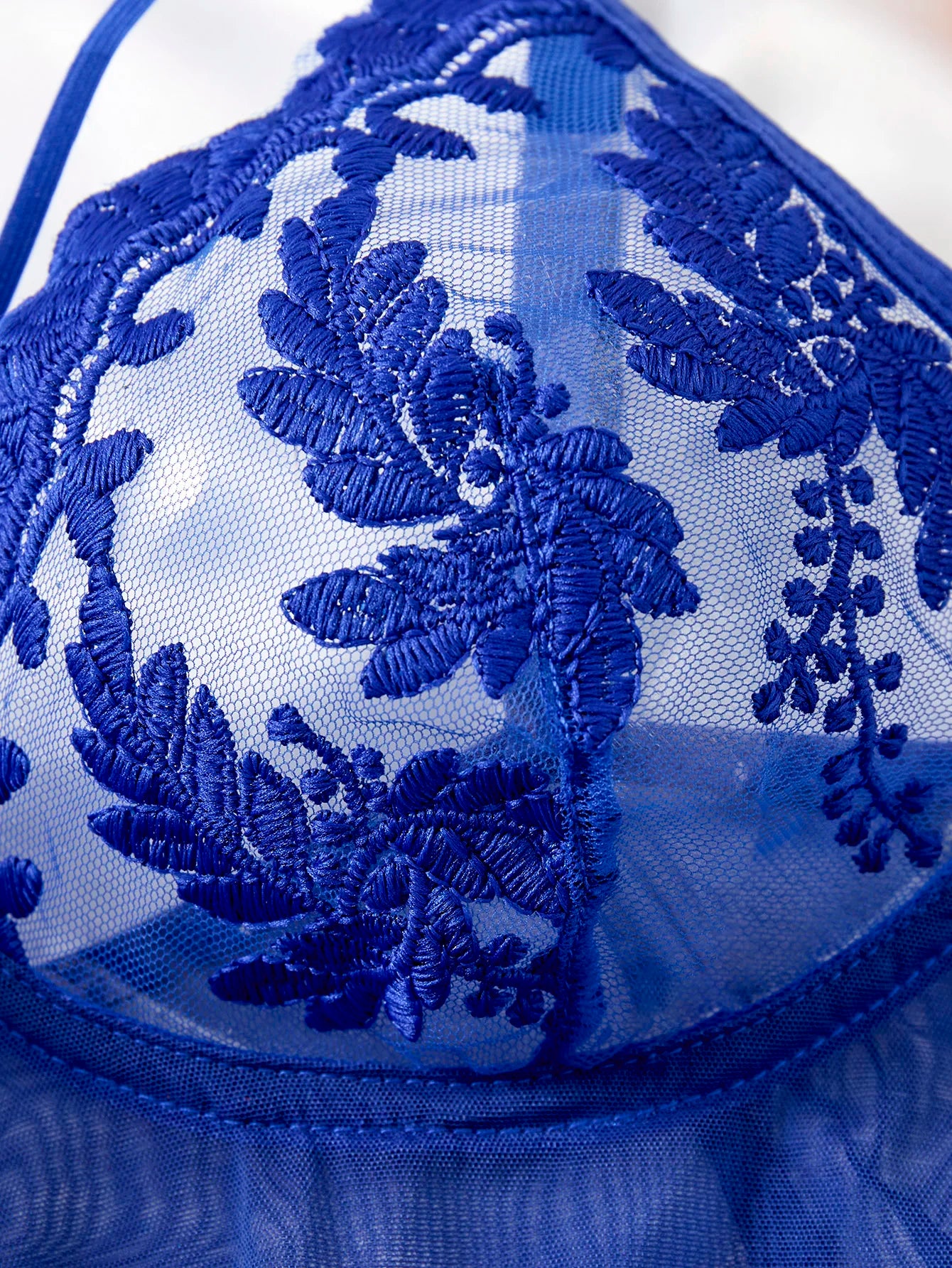 Ladies' wine red countryside style wheat ear embroidery semi transparent nightgown, elegant and comfortable, bow design ZA825066