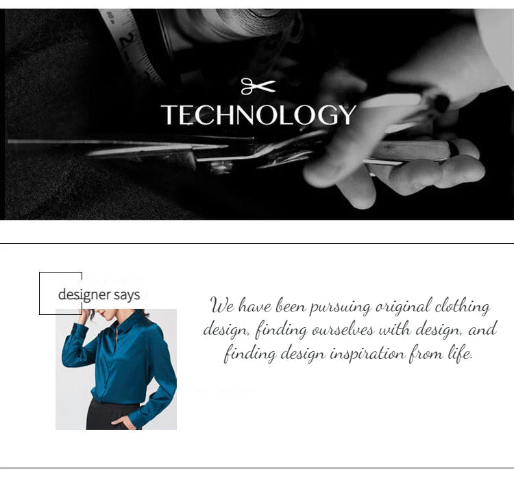 Woman Silk Shirt Long-sleeved Satin Women Blouse 19mm Mulberry Silk Blouse Loose Versatile Base Shirt 95% Natural Silk+5%Spandex