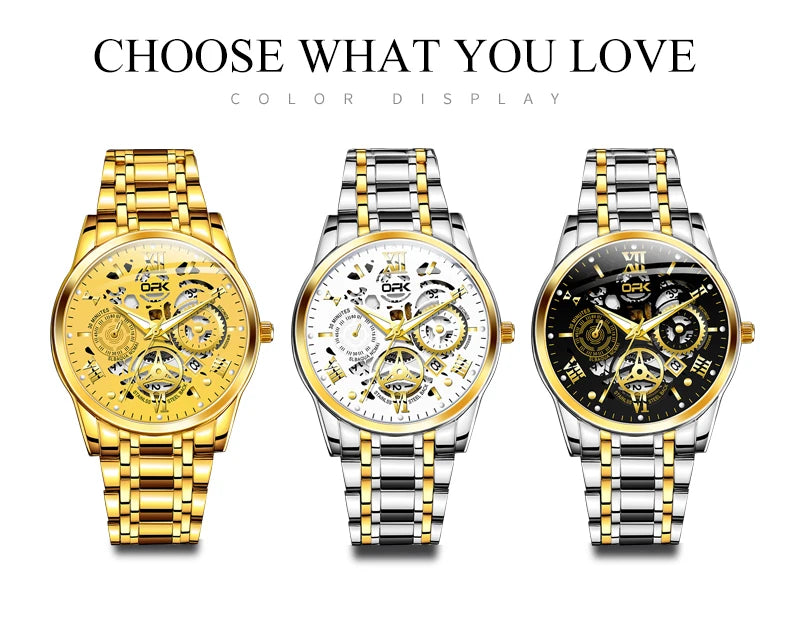 OPK8135 Men's Watch, Steel Band with Night Glow Waterproof