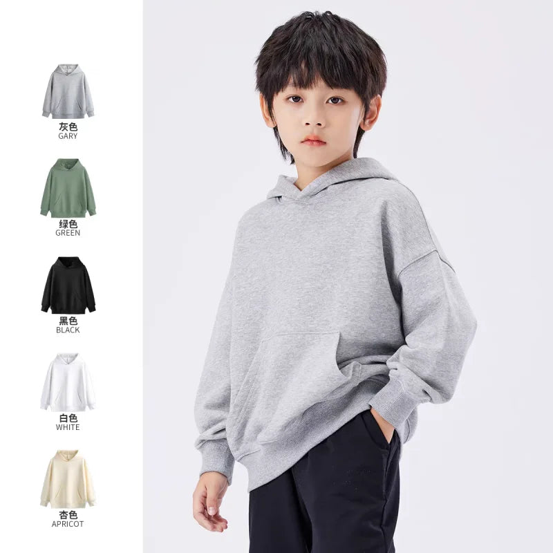 Hoodie Sweatshirts for Boys Clothing Autumn White Casual Sport Long Sleeve Girls Jackets Children's Clothes Teen 6 8 10 12 Years