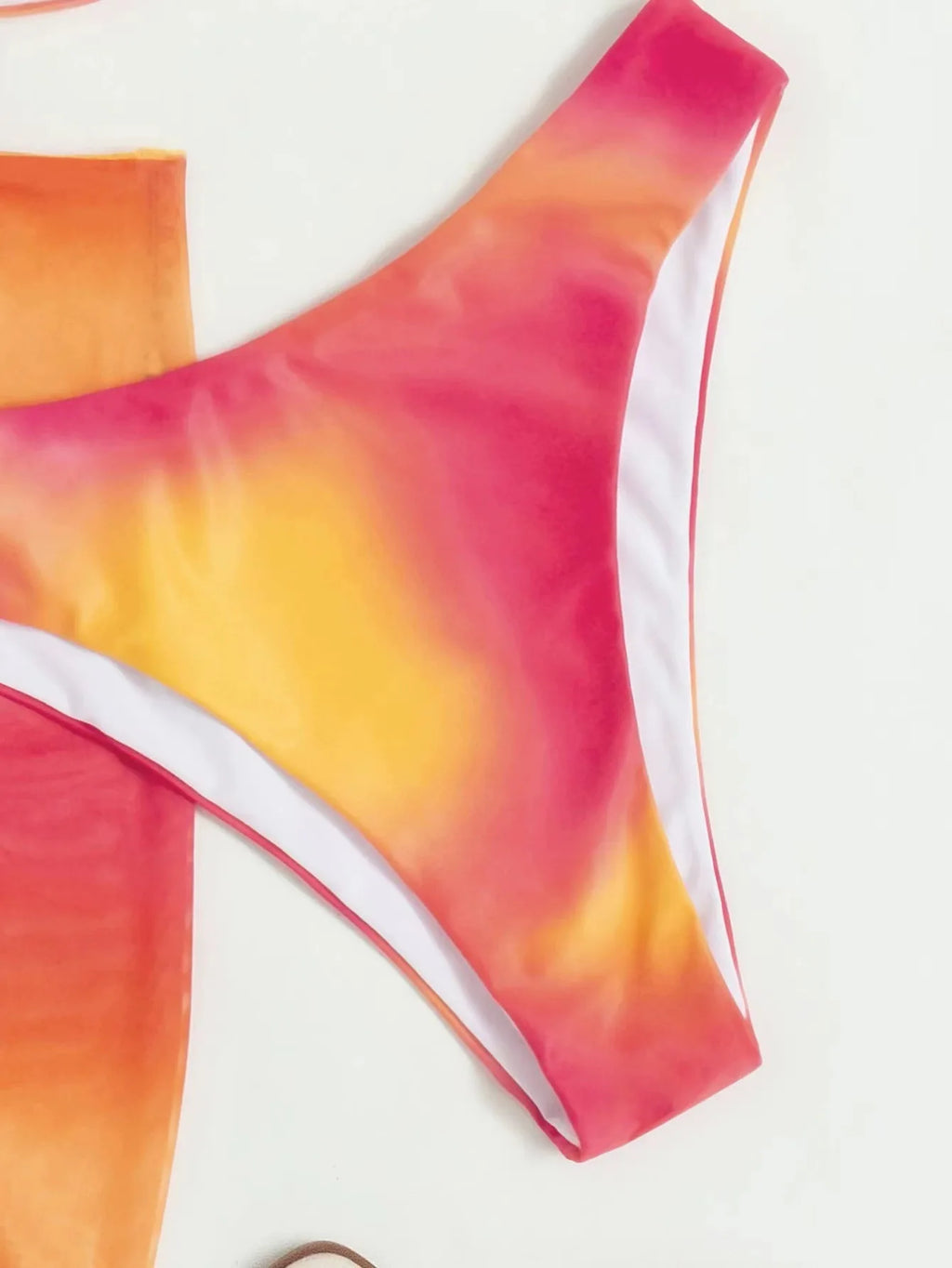 Tie Dye Bikini Swimsuit Women's Three Piece Set Mesh Skirt Split Body Suspender Fashionable Swimsuit Padded Bikini Set Swimwear