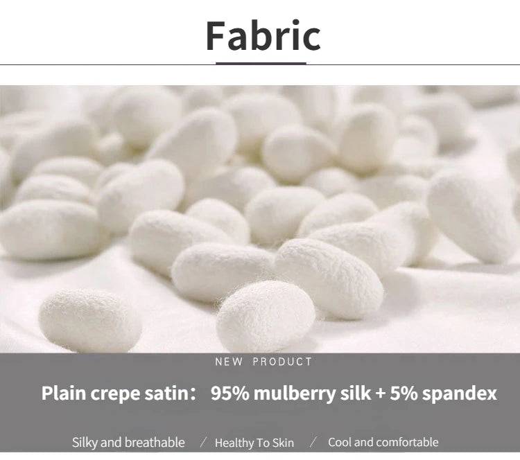 Woman Silk Shirt Long-sleeved Satin Women Blouse 19mm Mulberry Silk Blouse Loose Versatile Base Shirt 95% Natural Silk+5%Spandex