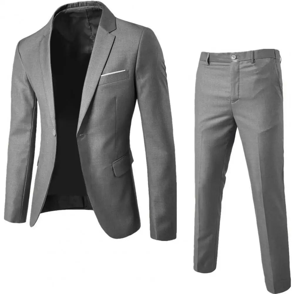 Men Pants Formal 2pcs Suits Men Wedding Prom Suit Slim Fit Business Work Wear Suits Groom Jacket Men Formal Suit Pants