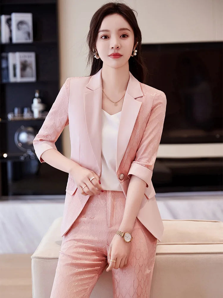 Formal Uniform Designs Pantsuits for Women OL Styles Business Work Wear Blazers Office Ladies Spring Summer Trouers Set