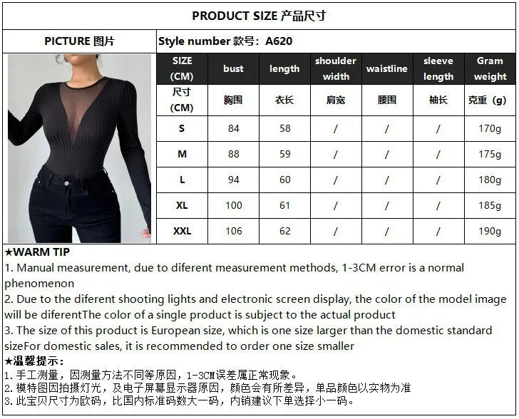 2025 Woman Clothing Top Women T-shirt Tank New Women's Sexy Front Mesh Panel Cutout Solid Color Long Sleeve T-Shirt Slim Fit Top