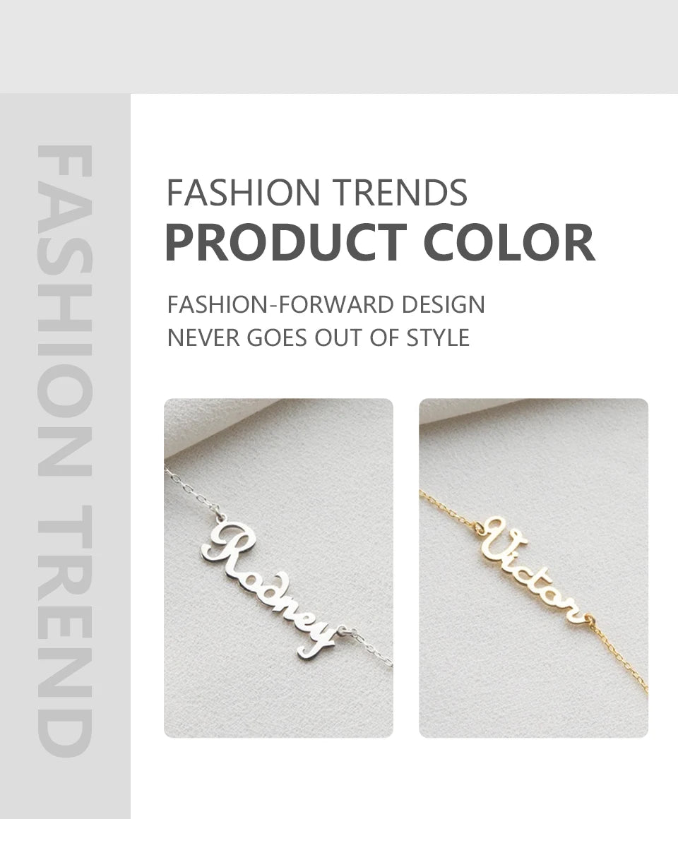 Lemegeton Customized Name Necklace Custom Multiple Name Pendant Stainless Steel Jewelry for Women Girl Personalized Family Gifts