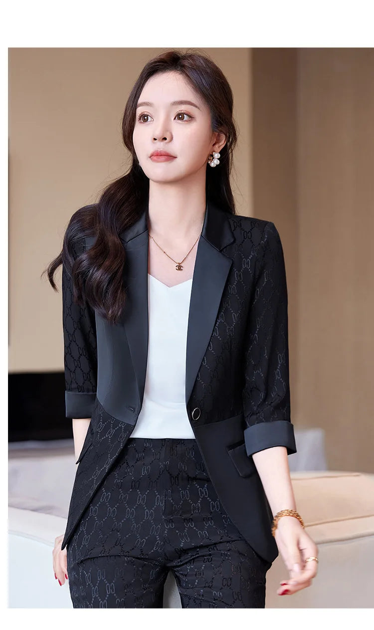 Formal Uniform Designs Pantsuits for Women OL Styles Business Work Wear Blazers Office Ladies Spring Summer Trouers Set