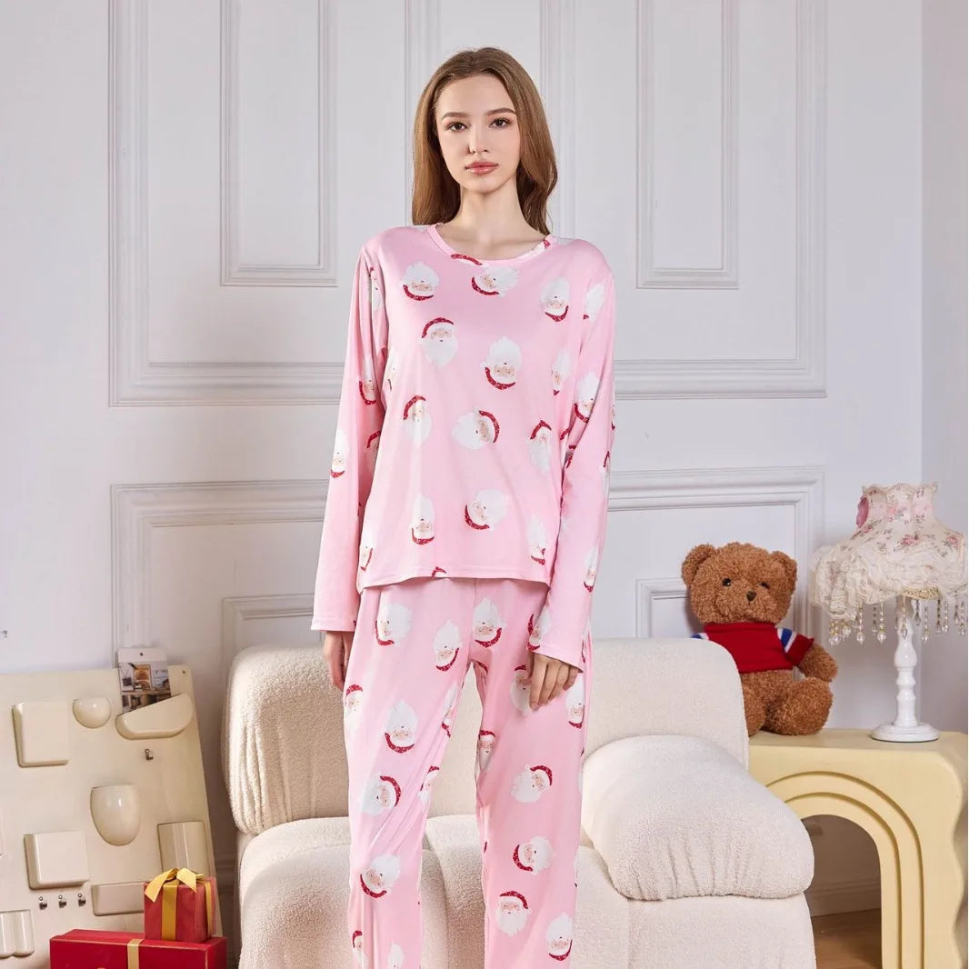 Women's Pajamas Comfortable Cartoon Printed Two-piece Set Milk Silk Loungewear