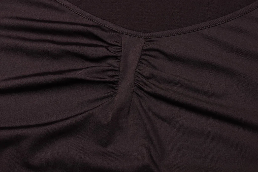 Dulzura O-Neck Long Sleeve Shirring Slim Bodysuit Women'S Solid Casual Versatile Romper Party Club Street Autumn Winter Clothes