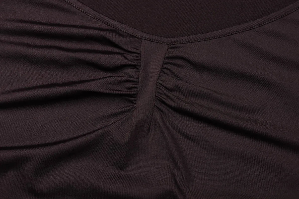 Dulzura O-Neck Long Sleeve Shirring Slim Bodysuit Women'S Solid Casual Versatile Romper Party Club Street Autumn Winter Clothes