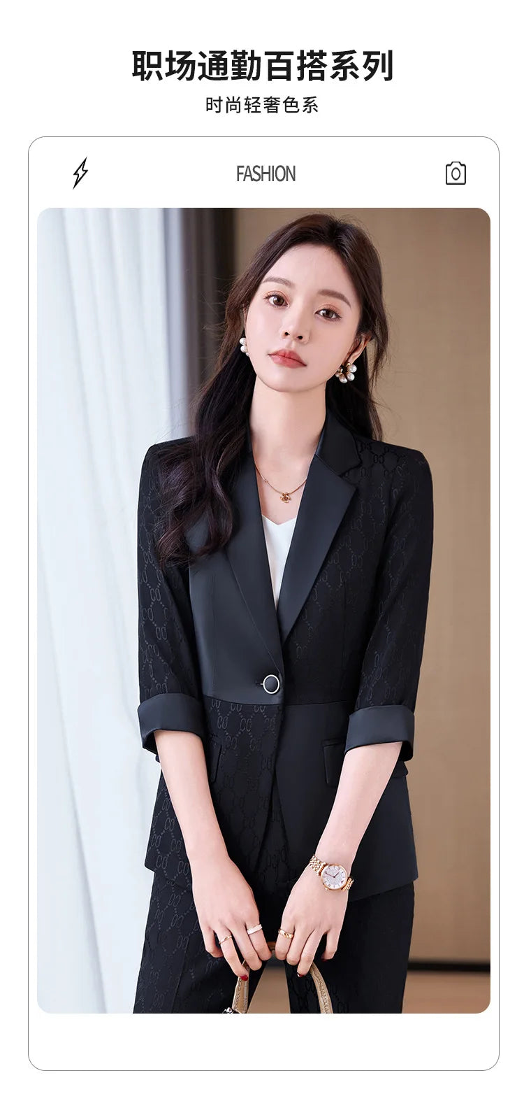 Formal Uniform Designs Pantsuits for Women OL Styles Business Work Wear Blazers Office Ladies Spring Summer Trouers Set