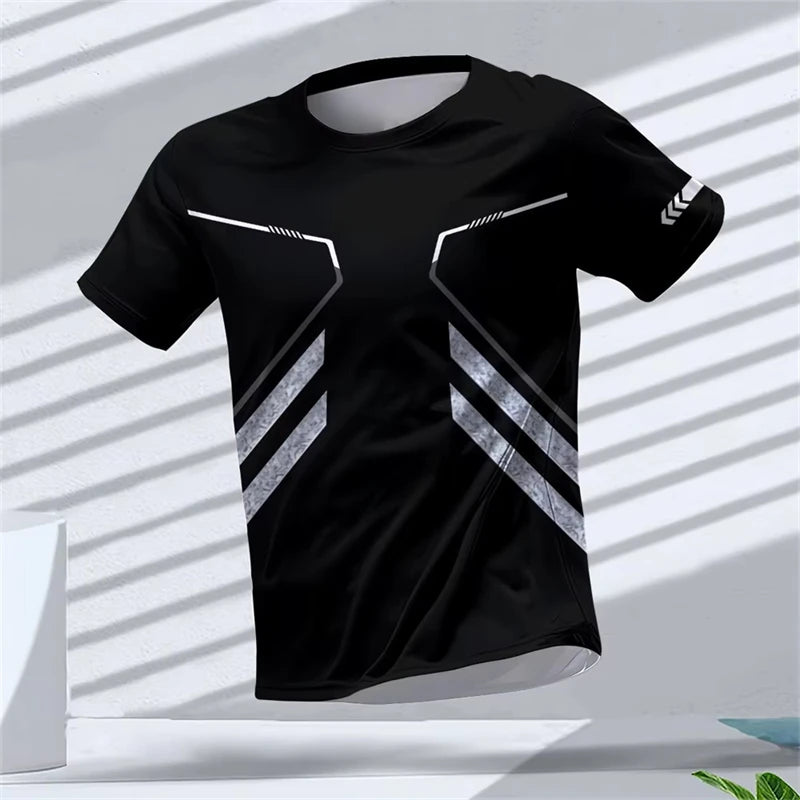 Simple Fashion Sports T-shirts For Men Summer Outdoor Short Sleeve 3D Printed T Shirts Casual Oversized Running Gym Tees Tops