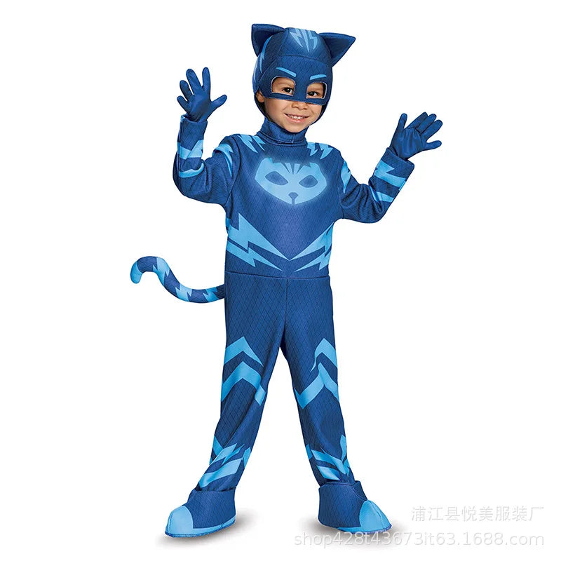 Masked Man Pajamas Llittle Hero COSPLAY Costume Children's Performance Costumes Cat Boy role playing children clothing