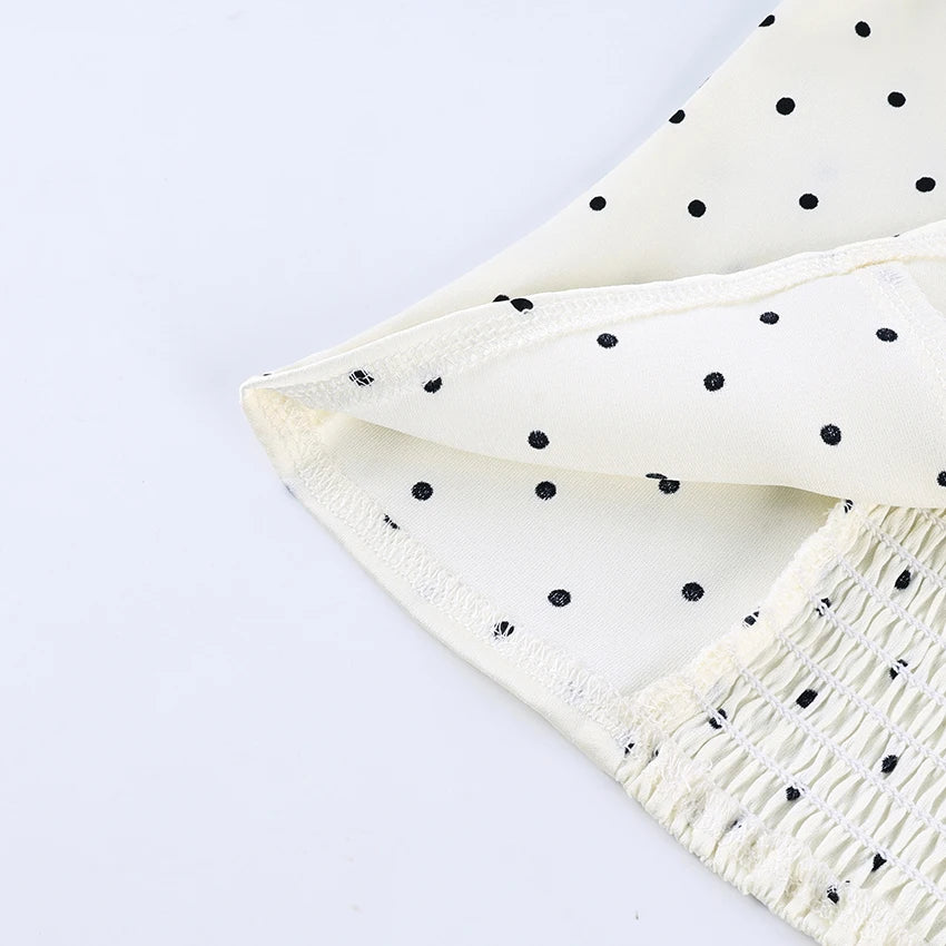 Linad Sexy Backless Polka Dot Tank Top Elegant Satin Spaghetti Strap Lace Camis Street Chic Sleeveless Vest Female 2025 Summer