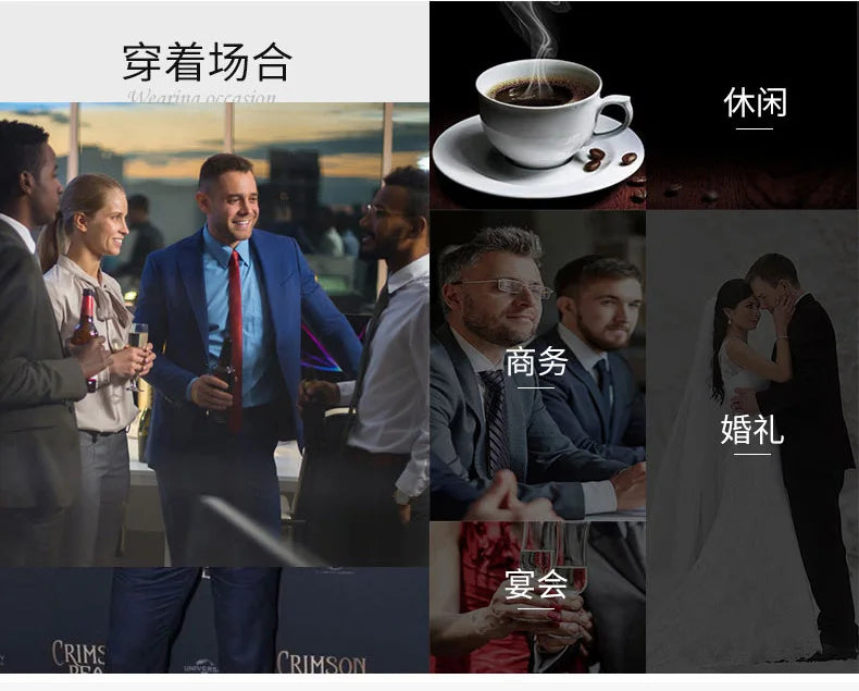 S-7XL Suit (Blazer+vest+pants) Business Dinner Gentleman Slim Gentleman Men British Style Dress Best Man Solid Color Group Suit