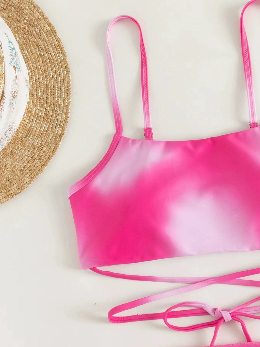 Tie Dye Bikini Swimsuit Women's Three Piece Set Mesh Skirt Split Body Suspender Fashionable Swimsuit Padded Bikini Set Swimwear