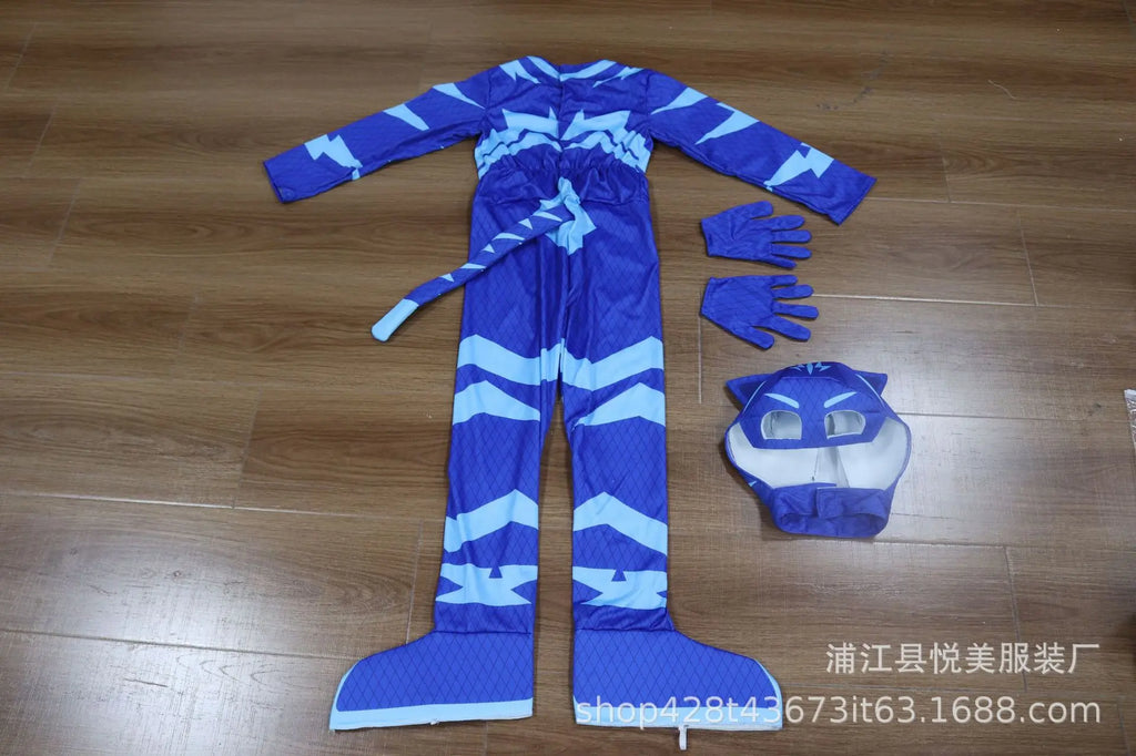 Masked Man Pajamas Llittle Hero COSPLAY Costume Children's Performance Costumes Cat Boy role playing children clothing