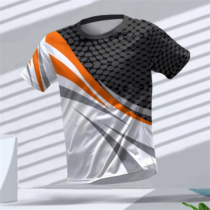 Simple Fashion Sports T-shirts For Men Summer Outdoor Short Sleeve 3D Printed T Shirts Casual Oversized Running Gym Tees Tops