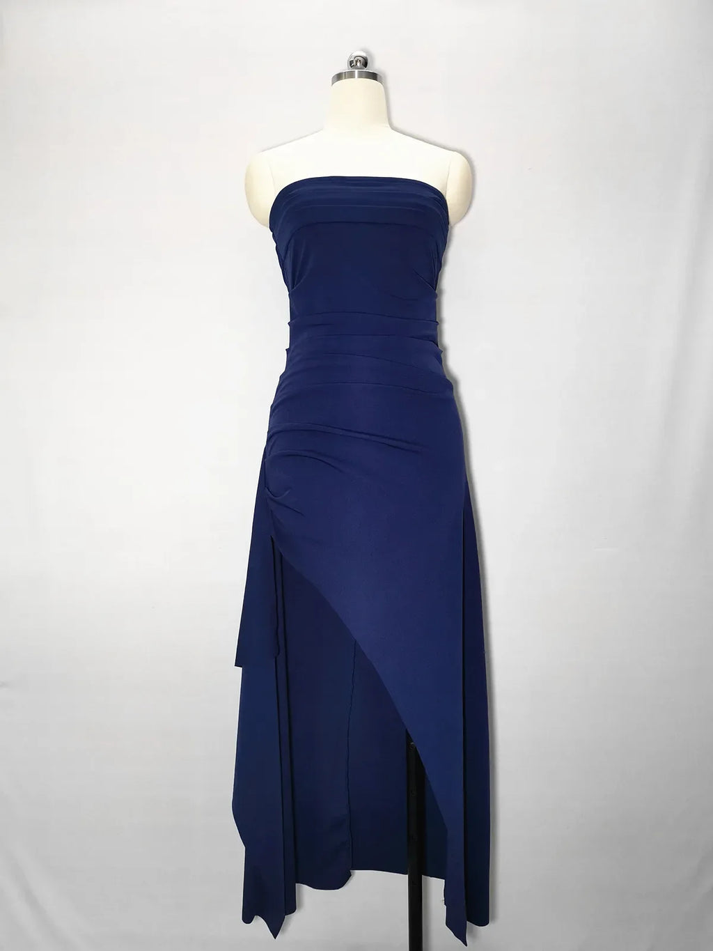 Strapless Backless High Split Maxi Dress For Women Black Off-shoulder Sleeveless Bodycon Club Party Long Dress Clothes