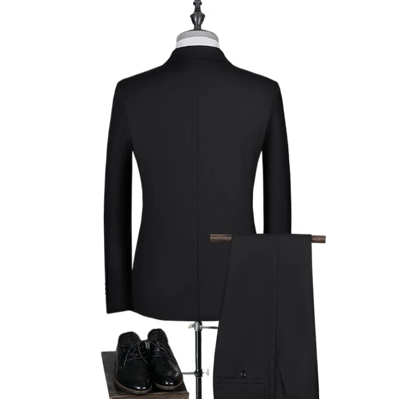 Suit (Blazer+Vest+Pants) Men Fashionable Business Formal Wear Trendy Professional Wedding Best Man Korean-style High Formal Suit