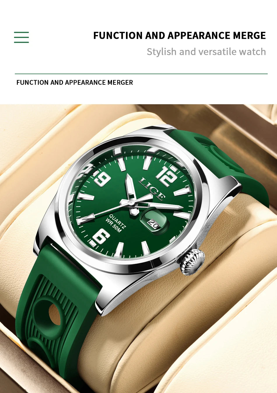 LIGE Luxury Watch Business Waterproof Male Clock Luminous Date Square Quartz Men Watch Montre Pour Hommes reloj hombre +Box