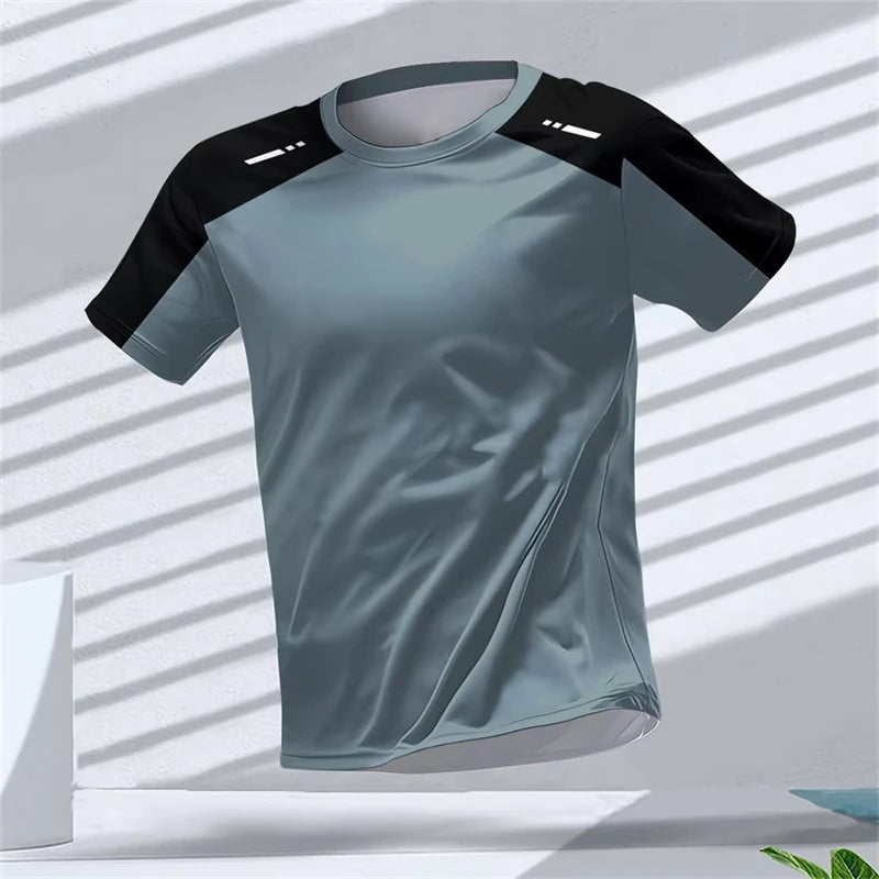 Simple Fashion Sports T-shirts For Men Summer Outdoor Short Sleeve 3D Printed T Shirts Casual Oversized Running Gym Tees Tops