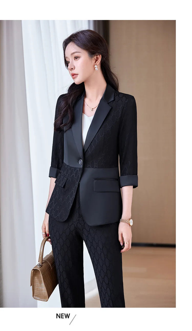 Formal Uniform Designs Pantsuits for Women OL Styles Business Work Wear Blazers Office Ladies Spring Summer Trouers Set