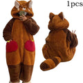 Pyjama de dessin animé pour femme, vêtements de nuit, robe de nuit, cosplay animal, robes épaisses, chaud, maison, hiver, raton